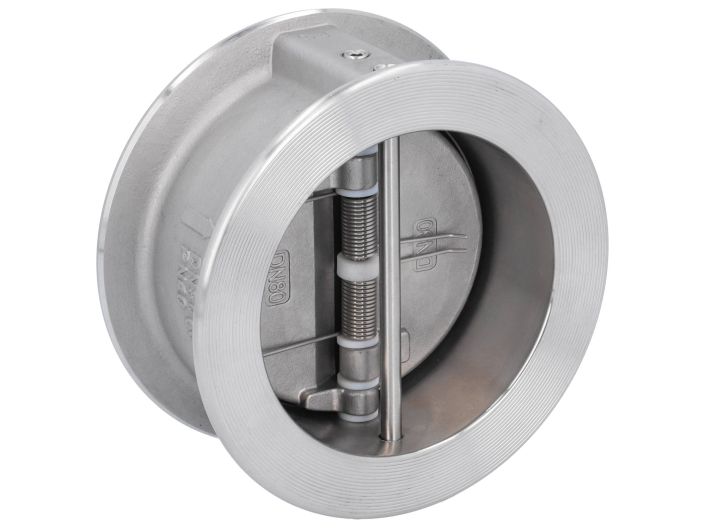 Double plate check valve, DN80, PN40, Stainl. steel/FKM/stainl. steel, EN558-1 row 16