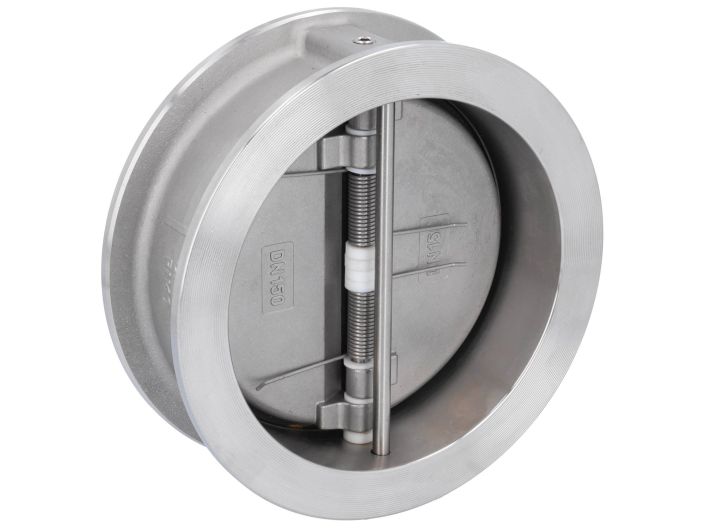 Double plate check valve, DN150, PN40, Stainl. steel/FKM/stainl. steel, EN558-1 row 16