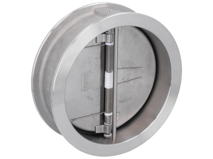 Double plate check valve, DN200, PN40, Stainl. steel/FKM/stainl. steel, EN558-1 row 16