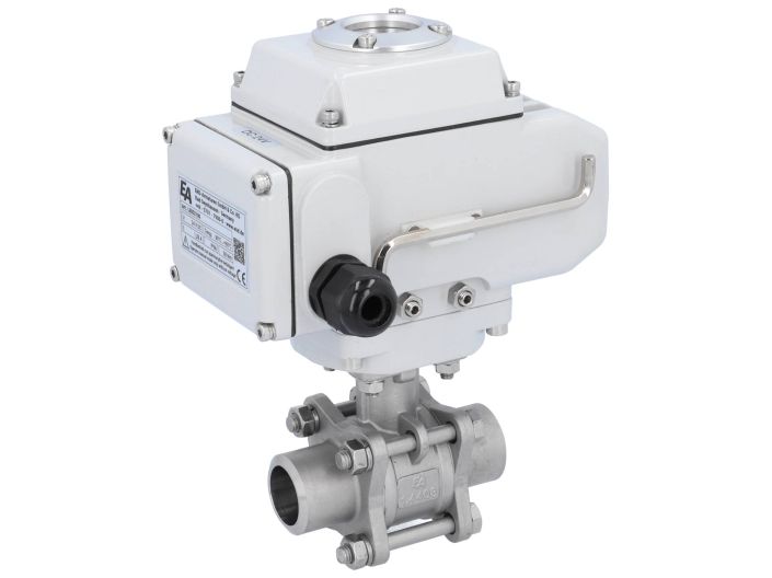 Ball valve-MA, DN25-welded ends, actuator-LE05, st. steel/PTFE-FKM, 24VDC, operating time app. 20s