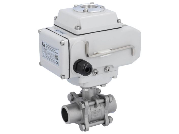 Ball valve-MA, DN25-welded ends, actuator-LE05, st. steel/PTFE-FKM, 230VAC, operating time app.20s