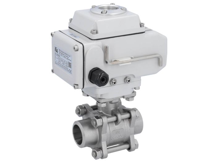 Ball valve-MA, DN32-welded ends, actuator-LE05, st. steel/PTFE-FKM, 230VAC, operating time app.20s