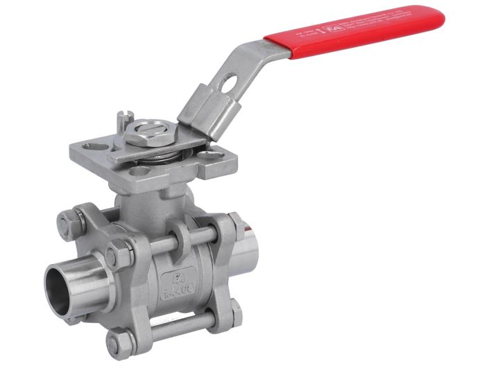 Ball valve DN15, PN64, 1.4408/PTFE-FKM, Welded ends  EN 10357-A, ISO 5211, DIN3202-S13