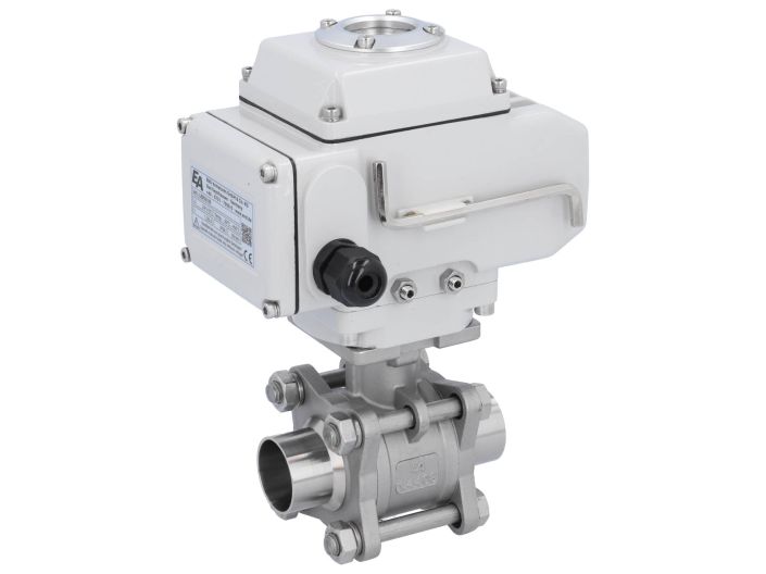 Ball valve-MA, DN32-welded ends, actuator-LE05, st. steel/PTFE-FKM, 24VDC, operating time app. 20s
