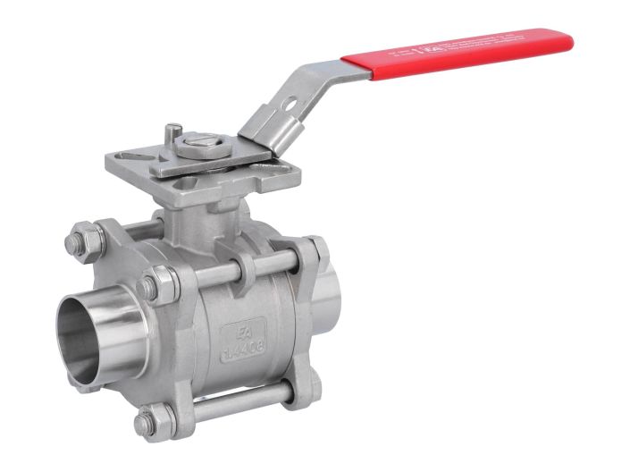 Ball valve DN40, PN64, 1.4408/PTFE-FKM, Welded ends  EN 10357-A, ISO 5211, DIN3202-S13