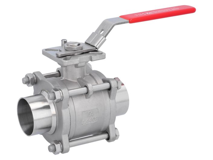 Ball valve DN50, PN64, 1.4408/PTFE-FKM, Welded ends  EN 10357-A, ISO 5211, DIN3202-S13