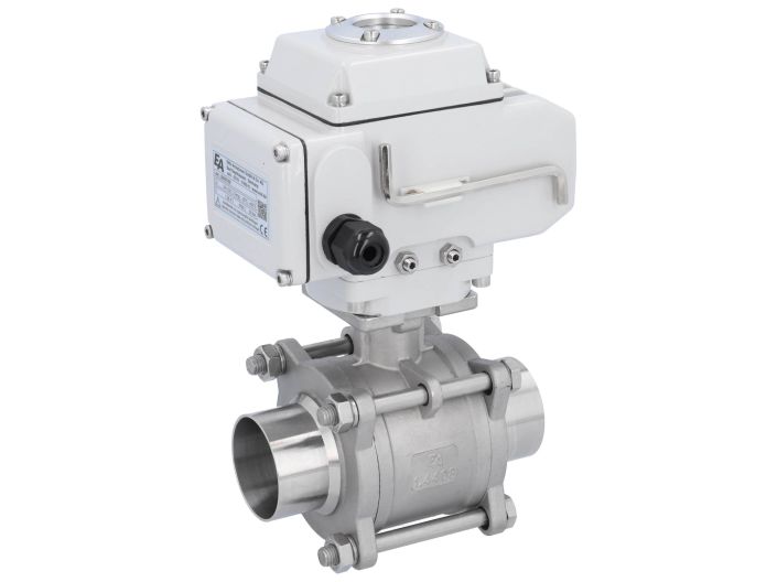 Ball valve-MA, DN50-welded ends, actuator-LE05, st. steel/PTFE-FKM, 24VDC, operating time app. 20s