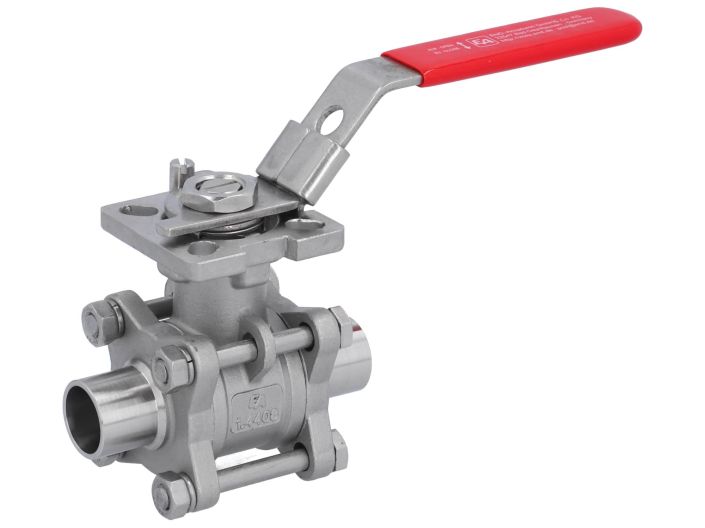 Ball valve DN15, PN64, 1.4408/PTFE-FKM,cavity free, Welded ends  EN 10357-A, ISO 5211, DIN3202-S13