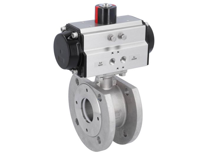 Ball valve MK, DN40, with drive-OD, DW65, Stainless steel 1.4408 / PTFE FKM, double acting