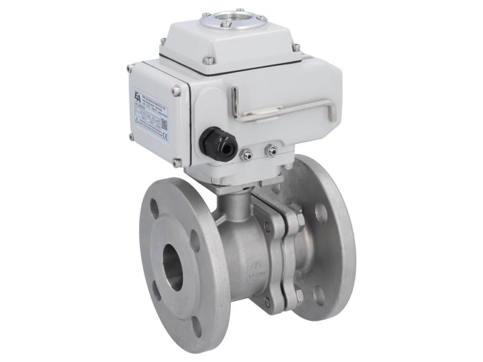 Ball valve MP, DN40, with actuator LE05, 24V DC, Stainless steel 1.4408,PTFE-FKM, oper.time ca. 20s