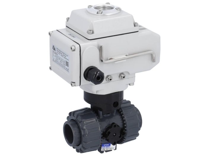 Ball valve-SH, DN15/d20, actuator-LE05, PVC-U/PTFE-EPDM, 24V DC, operating time app.20s