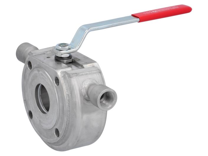 Compact ball valve DN50, PN16, Stainless 1.4408-01 / PTFE FKM, heating jacket