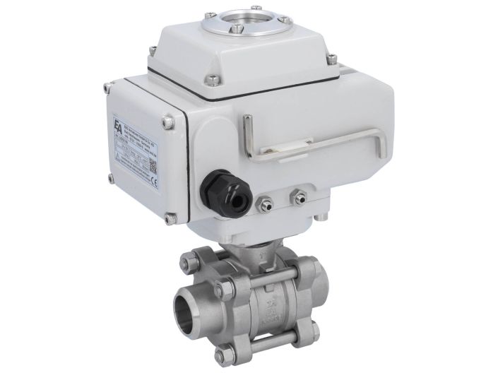 Ball valve ZA DN25-butt welded, actuator-LE05, st. steel/PTFE-FKM, 230VAC, operating time app.20s