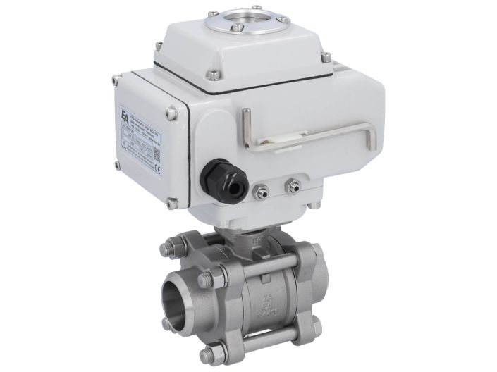 Ball valve ZA DN32-butt welded, actuator-LE05, st. steel/PTFE-FKM, 230VAC, operating time app.20s