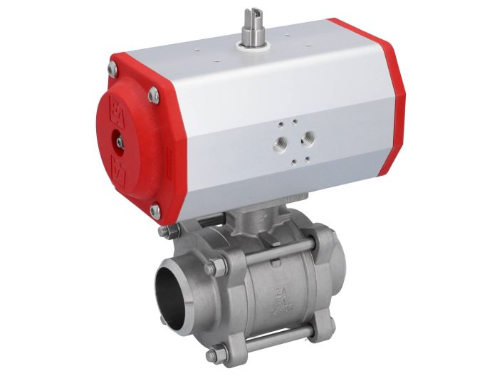 Ball valve-ZA, DN50, with actuator-EE, SR85, AX, stainless steel/PTFE-FKM, spring return