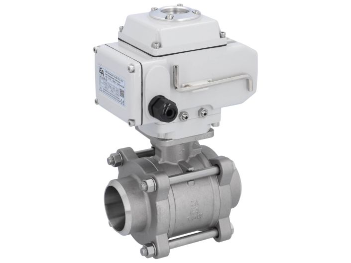 Ball valve ZA DN50-butt welded, actuator-LE05, st. steel/PTFE-FKM, 230VAC, operating time app.20s