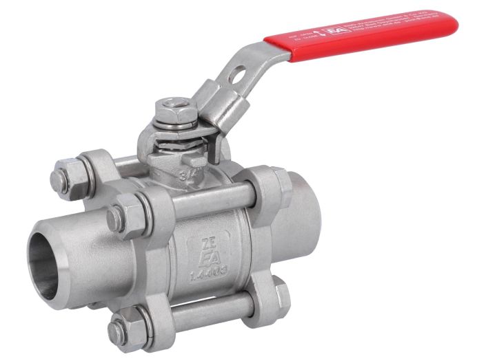 Ball valve DN20, PN64, 1.4408 / PTFE, Weld ends, full bore, DIN3202-S13
