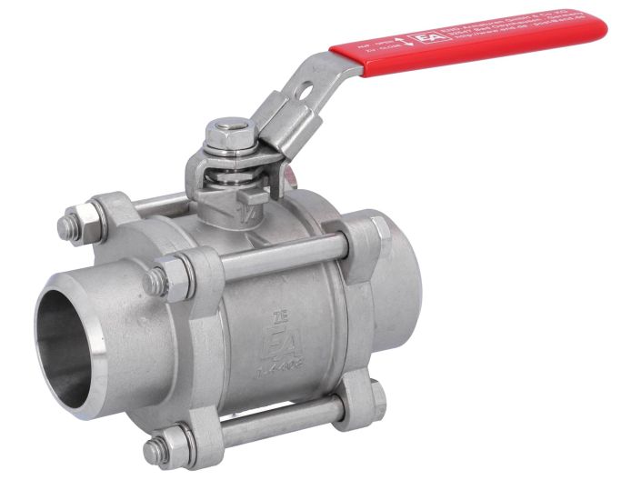 Ball valve DN32, PN40, 1.4408 / PTFE, HT, Weld ends, full bore, DIN3202-S13