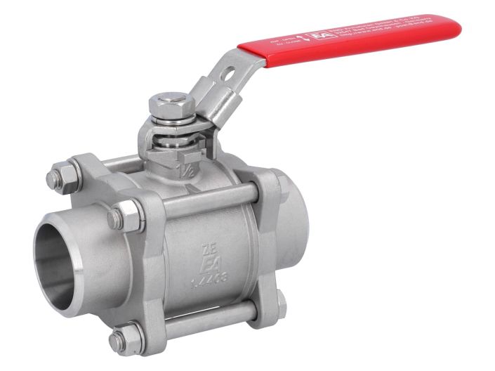 Ball valve DN40, PN40, 1.4408 / PTFE, HT, Weld ends, full bore, DIN3202-S13