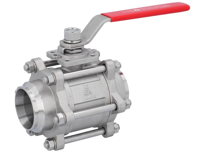 Ball valve DN65, PN40, 1.4408 / PTFE, HT, Weld ends, full bore, DIN3202-S13
