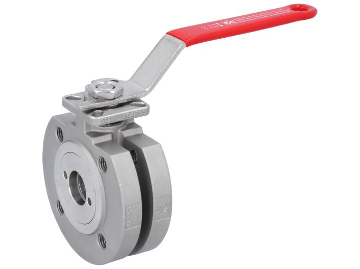 Compact ball valve DN25, PN16 / PN40, Stainless steel 1.4408 / PTFE FKM, ISO5211