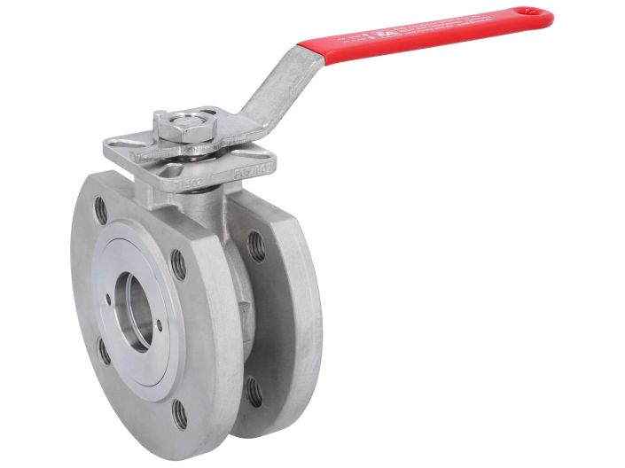 Compact ball valve DN40, PN16 / 40, Stainless steel 1.4408 / PTFE FKM, ISO5211