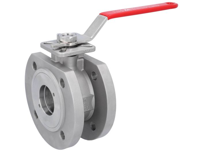 Compact ball valve DN50, PN16 / 40, Stainless steel 1.4408 / PTFE FKM, ISO5211