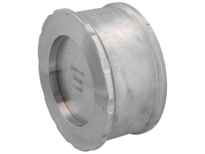 Disc check valve DN200, PN25-40, Stainless steel 1.4408 / PTFE, max. 40bar