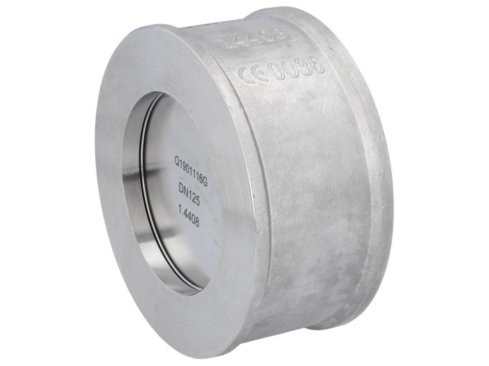Disc check valve DN125, PN10-40, Stainless steel 1.4408 / NBR, max. 40bar