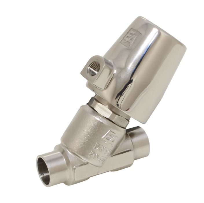 Pressure actuated valve, DN25, SK32-brass, to stainless steel / PTFE, calm with medium