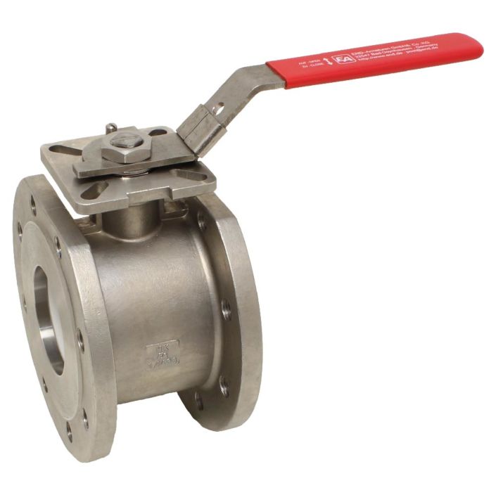 Wafer-type ball valve DN80, PN16, Stainless steel 1.4408/PTFE-FKM, ISO5211