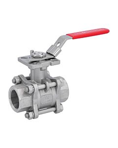 Kugelhahn, PN64, Edelstahl/PTFE-FKM 3-teilig, Innengewinde