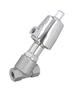 Druckgesteuertes Ventil, G3/8", SK32-Ms., OS Edelstahl/PTFE, Ruhe zu, mit Medium