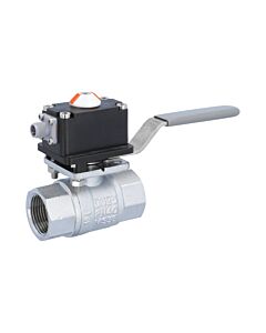 Kugelhahn, PN16, Messing/PTFE-FKM Innengewinde, mit MS-Endschalter