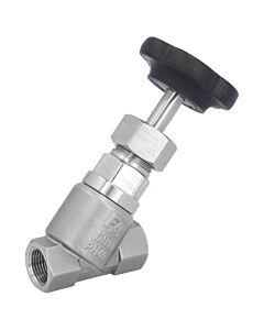 Schr&auml;gsitzventil 3/8", PN40 Edelstahl 1.4408/PTFE