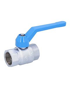 Kugelhahn, PN20 bis PN40, Messing/PTFE-FKM Innengewinde, Handhebel blau