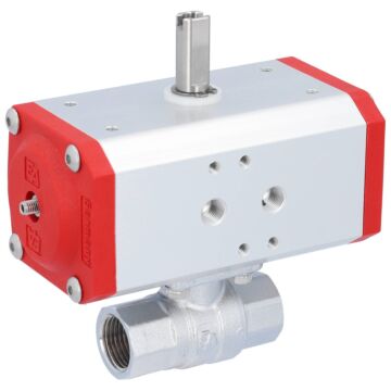 Kugelhahn KA 1/2", mit Antrieb EE43 Messing/PTFE-FKM, federrückstellend