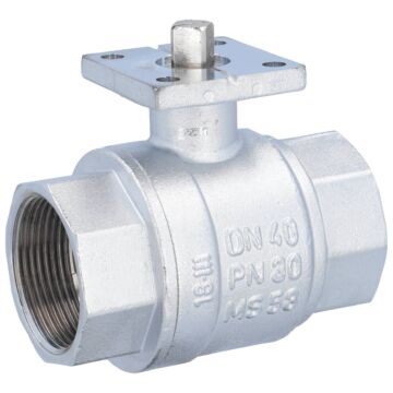 Kugelhahn 11/2", PN30, Messing/PTFE-FKM Flansch für Antrieb,voller Durchgang