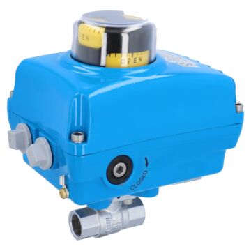 Kugelhahn-KA, 1/2", mit Antrieb-NE05 Ms./PTFE-FKM, 230V 50Hz, Laufzeit 14sek.