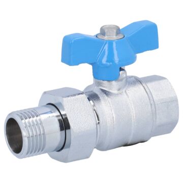 Ball valve 1/2 ", with screw, brass / PTFE-NBR, full bore