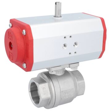 Kugelhahn MU 11/2", mit Antrieb ED, DW63 Edelstahl/PTFE-FKM, doppeltwirkend