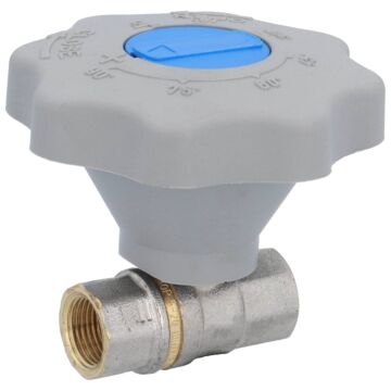 2-way ball valve 1/4 ", DIN-DVGW for drinking wate brass / PTFE-NBR and with hand wheel. Transmission