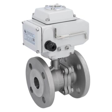 Kugelhahn, PN16, Antrieb LE Edelstahl/PTFE-FKM, elektrisch betätigt