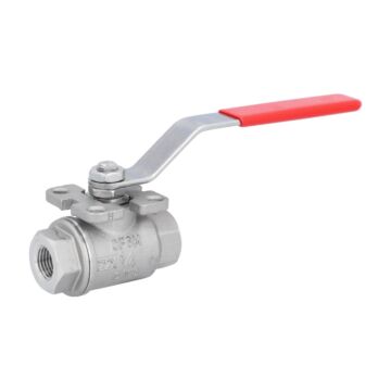 Kugelhahn 1/4", PN140, Edelstahl/PTFE 2-teilig, Innengewinde, voller Durchgang