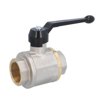 Ball valve 11/2 ", PN12, brass / PTFE, with drain, Female, full bore