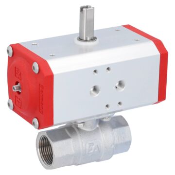 Kugelhahn KA 3/4", mit Antrieb ED43 Messing/PTFE-FKM, doppeltwirkend