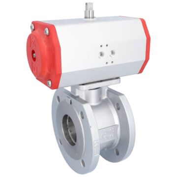 Kugelhahn-ZK, DN65, mit Antrieb-ED, DW85 Stahl/PTFE-FKM, doppeltwirkend