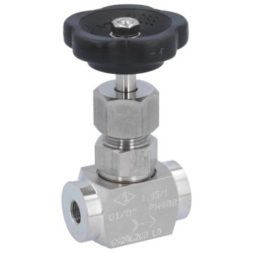 Needle valve 1/8 ", PN400, Stainless steel 1.4571 / PTFE