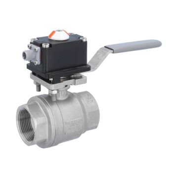 Kugelhahn-MU, 11/4", mit MS-Endschalter el./mech. Edelstahl/PTFE-FKM, max. 250VAC-5A, IP67