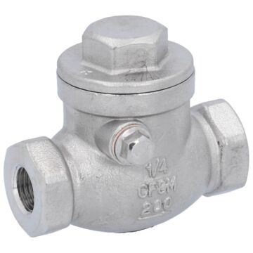 Rückschlagklappe 1/4", PN16 Edelstahl/metallisch